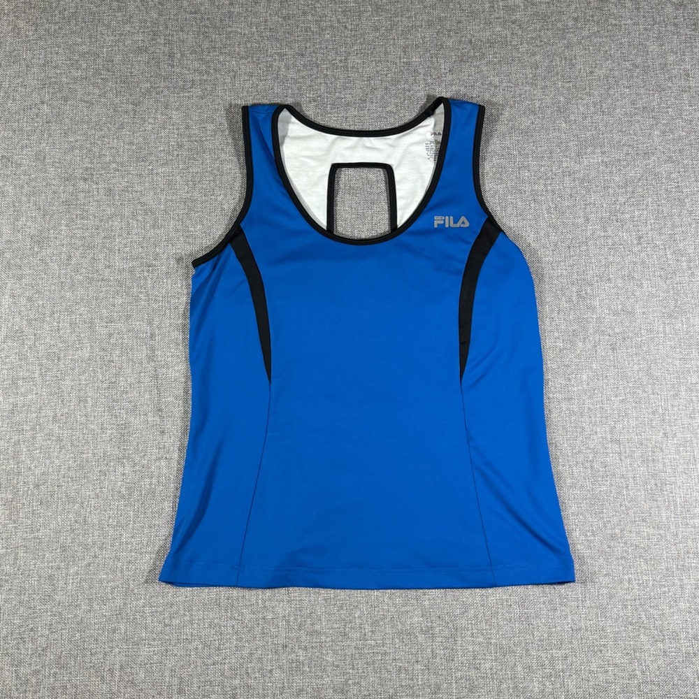 Fila Sport Tank Top Womens XL Blue Sleeveless Activewear Gym Workout Athletic
